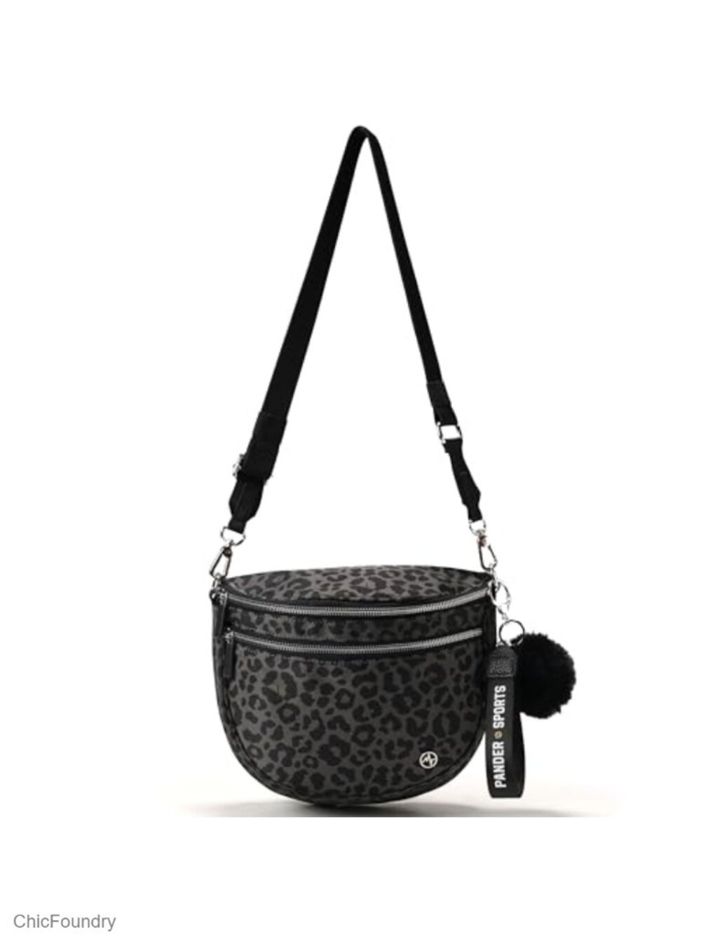 Crossbody Bum Bag for Women, Nylon Shoulder Bag with Detachable Wristlet Charm,